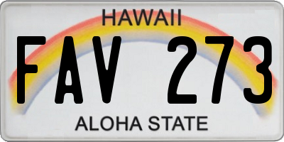 HI license plate FAV273