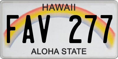 HI license plate FAV277