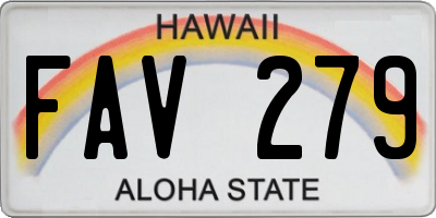 HI license plate FAV279