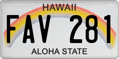 HI license plate FAV281