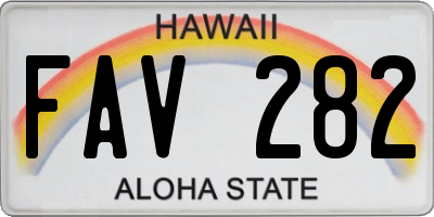 HI license plate FAV282