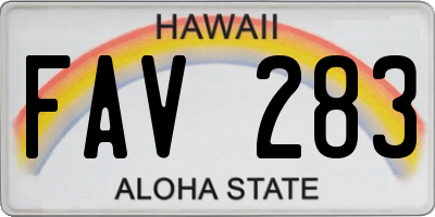 HI license plate FAV283