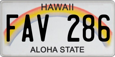 HI license plate FAV286