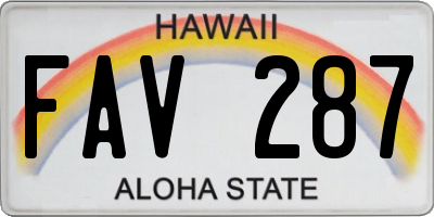 HI license plate FAV287