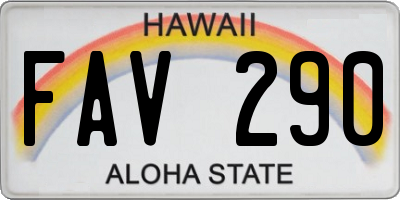 HI license plate FAV290