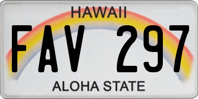 HI license plate FAV297