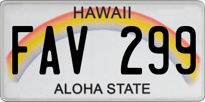 HI license plate FAV299