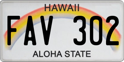 HI license plate FAV302