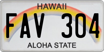 HI license plate FAV304
