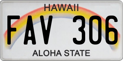 HI license plate FAV306