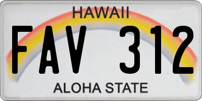 HI license plate FAV312