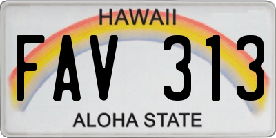 HI license plate FAV313
