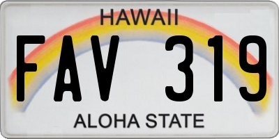 HI license plate FAV319
