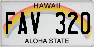 HI license plate FAV320