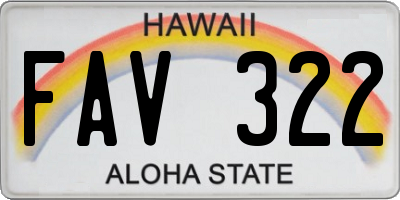 HI license plate FAV322