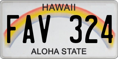 HI license plate FAV324