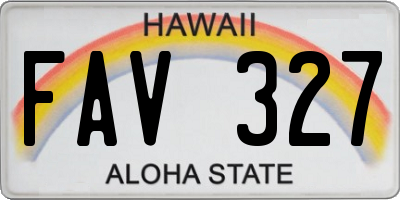 HI license plate FAV327