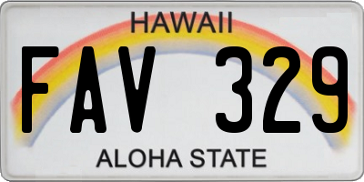 HI license plate FAV329