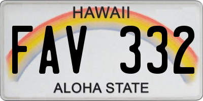 HI license plate FAV332