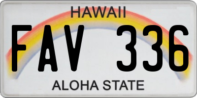 HI license plate FAV336