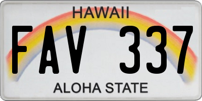 HI license plate FAV337