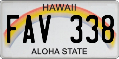 HI license plate FAV338