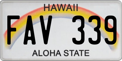HI license plate FAV339