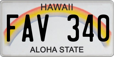 HI license plate FAV340