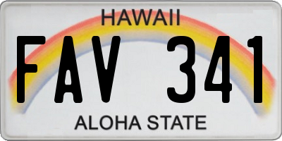 HI license plate FAV341