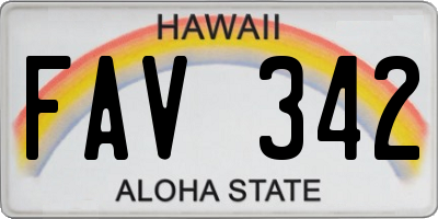HI license plate FAV342