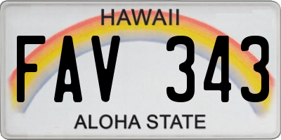 HI license plate FAV343