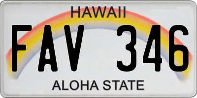 HI license plate FAV346