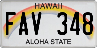 HI license plate FAV348