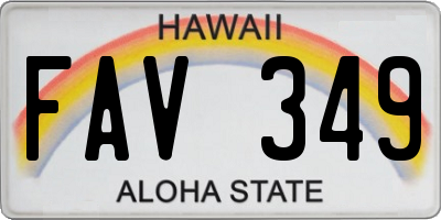 HI license plate FAV349