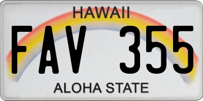 HI license plate FAV355