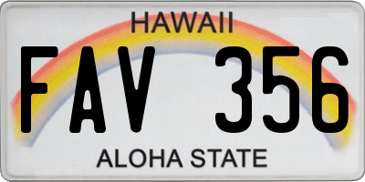 HI license plate FAV356