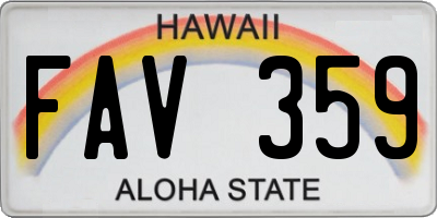 HI license plate FAV359