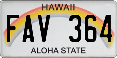 HI license plate FAV364