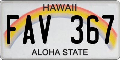 HI license plate FAV367