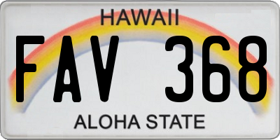 HI license plate FAV368