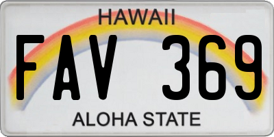 HI license plate FAV369
