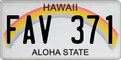 HI license plate FAV371