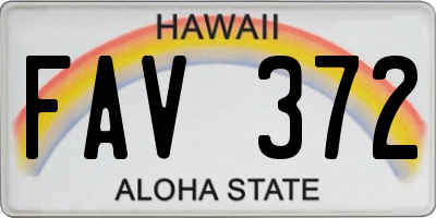 HI license plate FAV372