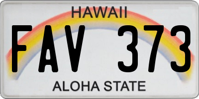 HI license plate FAV373