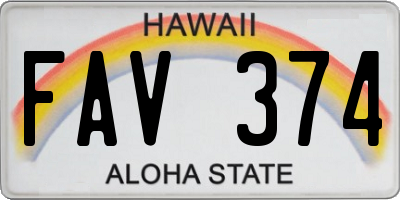 HI license plate FAV374