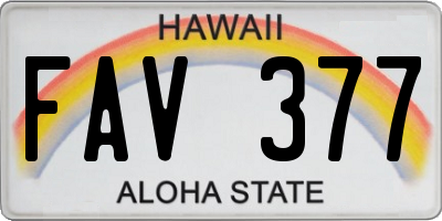 HI license plate FAV377