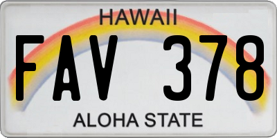 HI license plate FAV378