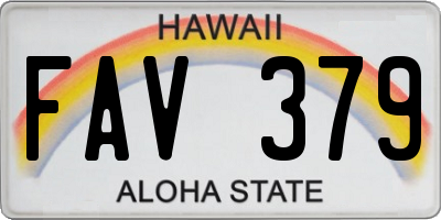 HI license plate FAV379
