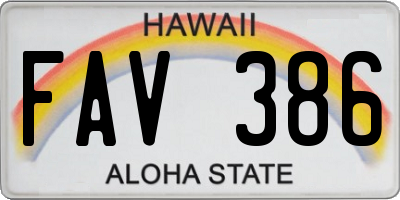 HI license plate FAV386