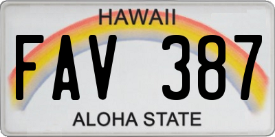 HI license plate FAV387